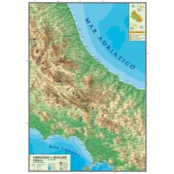 Abruzzo e molise-carta geografica bifacciale politica fisica