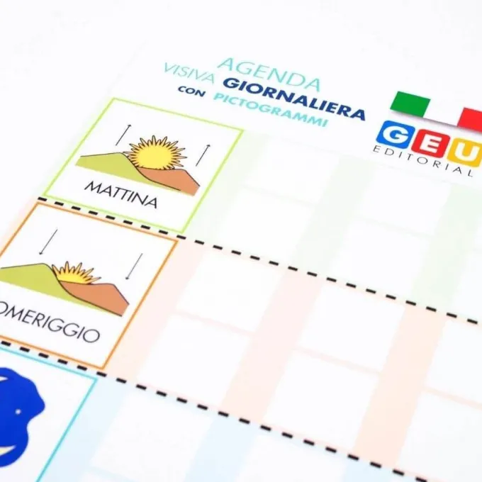 Agenda visiva giornaliera con pittogrammi