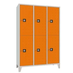 Armadio metallico 6 posti l. quadro arancione