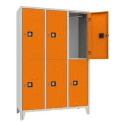 Armadio metallico 6 posti l. quadro arancione