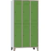 Armadio spogliatoio sovrapposto metallo 6 posti verde scuro