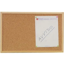 Bacheca in sughero con bordo in legno cm 60x40
