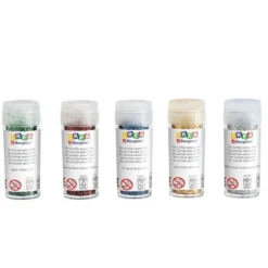 Brillantina glitter bio - grana fine - 5 colori da 8 grammi