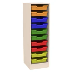 Cassettiera 8 cassette - base con zoccolo - betulla