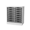 Cassettiera 2 vani bianco latte - 16 cassette grigie - base