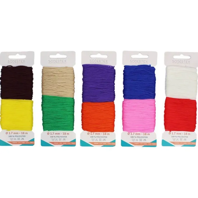 Cordoncini colorati in fibra sintetica 10 colori