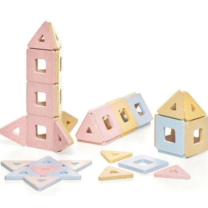 Costruzioni magnetiche polydron kindermag - 48 pezzi
