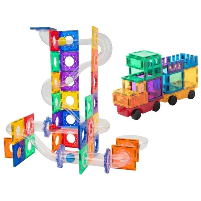 Costruzioni magnetiche set maxi+ pista per le biglie