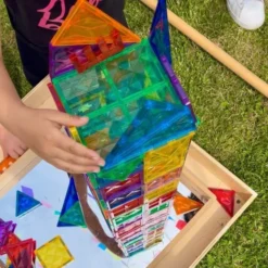 Costruzioni magnetiche traslucide 60 pezzi