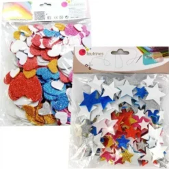 Cuori e stelle glitter in eva - 400 pezzi