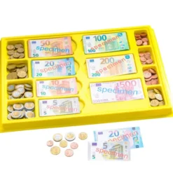 Euro per contare in vassoio
