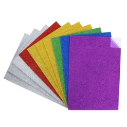 Eva glitterata autoadesiva 10 fogli in 6 colori