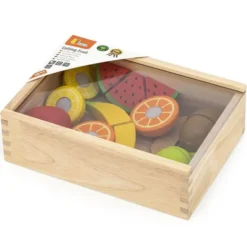 Frutta a fette in legno