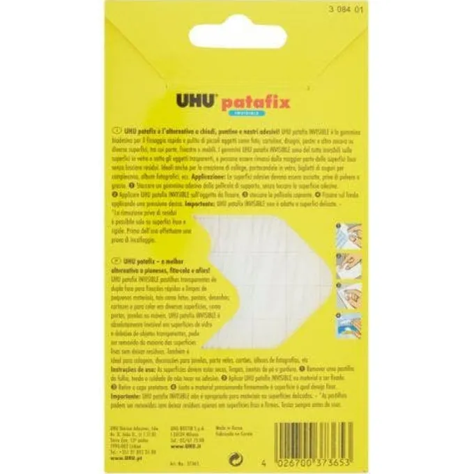 Gomma adesiva removibile invisibile patafix