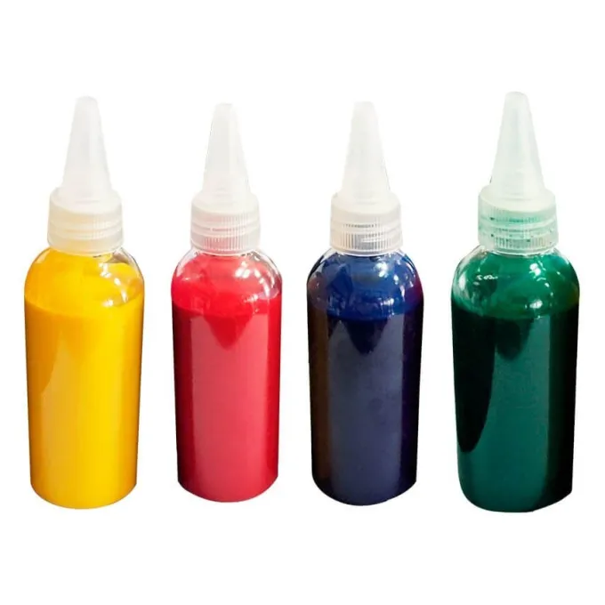Inchiostro per tamponi 4 flaconi in 4 colori