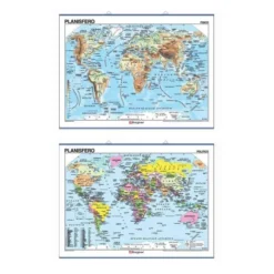 Italia. europa. planisfero - carte geografiche 3 pz