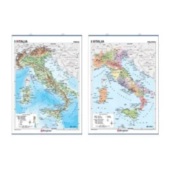 Italia. europa. planisfero - carte geografiche 3 pz