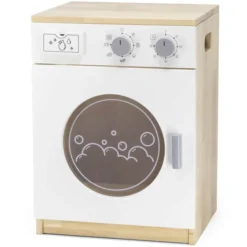Lavatrice bianca in legno cucina moderna