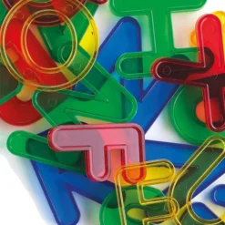 Lettere colorate trasparenti stampatello maiuscolo - 26 pz