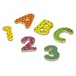 Lettere e numeri magnetici in legno 77 pz