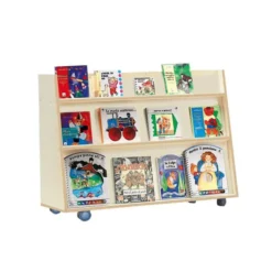 Libreria bifacciale 3 piani cam premium base con ruote