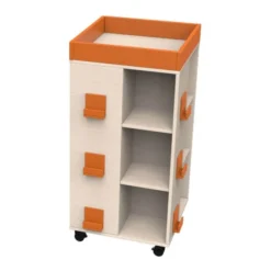 Libreria torre su ruote arancione cm 120