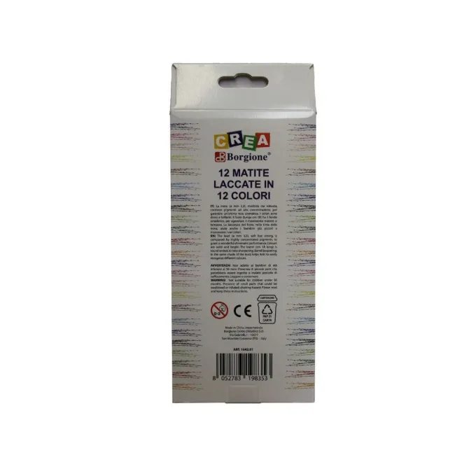 Matite colorate laccate borgione - 12 pezzi 12 colori
