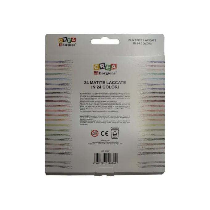 Matite colorate laccate borgione - 24 pezzi 24 colori