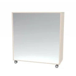 Mobile con specchio - betulla 3 vani - base con ruote