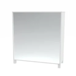 Mobile con specchio - bianco latte 3 vani - base con piedino