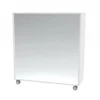 Mobile con specchio - bianco latte 3 vani - base con ruote