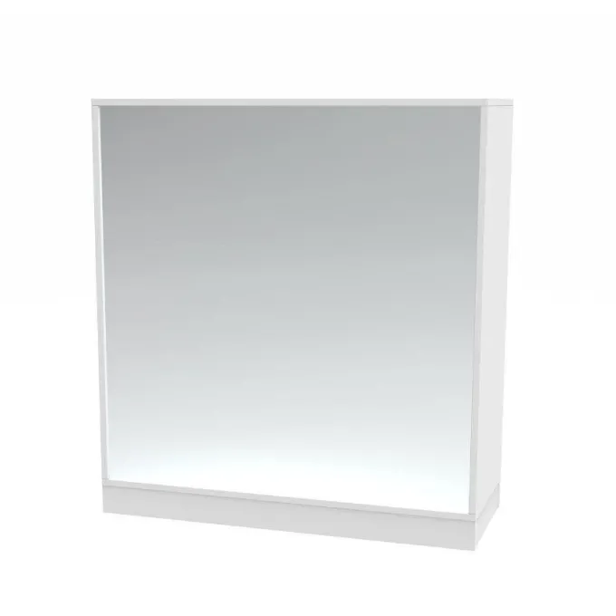 Mobile con specchio - bianco latte 3 vani - base con zoccolo