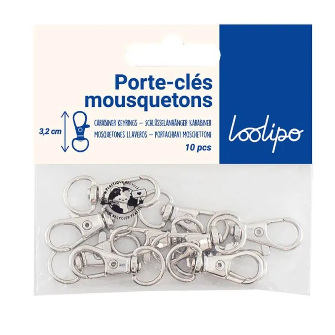Moschettoni portachiavi 10 pezzi