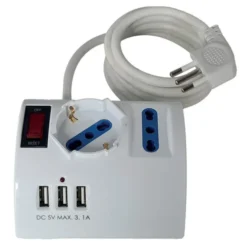 Multipresa 5 posti+2 usb con interruttore