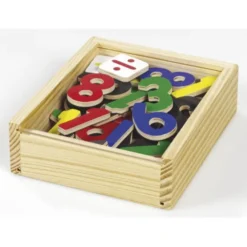 Numeri magnetici in legno con cassetta