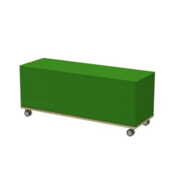 Parallelepipedo verde scuro con ruote 50h