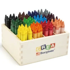 Pastelli a cera maxi borgione 108pz 12 col in contenitore