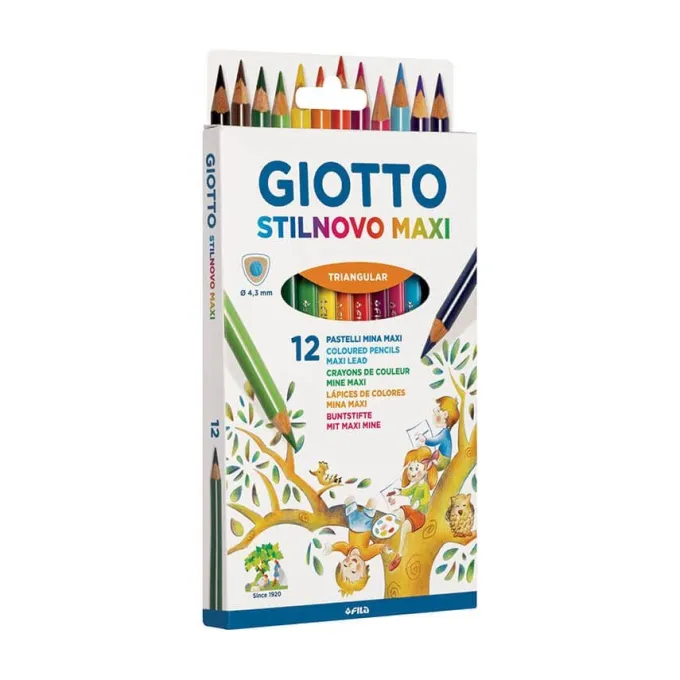 Pastelli giotto stilnovo maxi - 12 pezzi