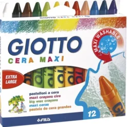Pastelloni cera maxi giotto - 12 pezzi 12 colori