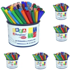 Pennarelli borgione p fine 576 pz colorati mega pacco scuola