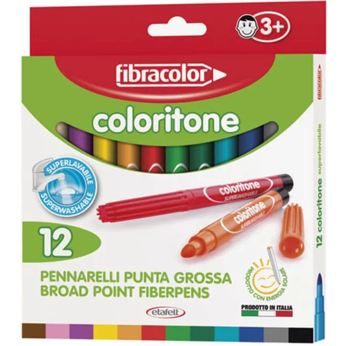 Pennarelli coloritone punta grossa - 12 pezzi