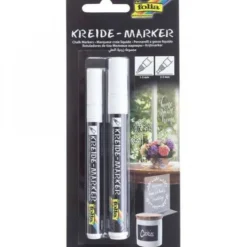 Pennarelli gesso liquido - 2 pezzi bianchi fine e medio