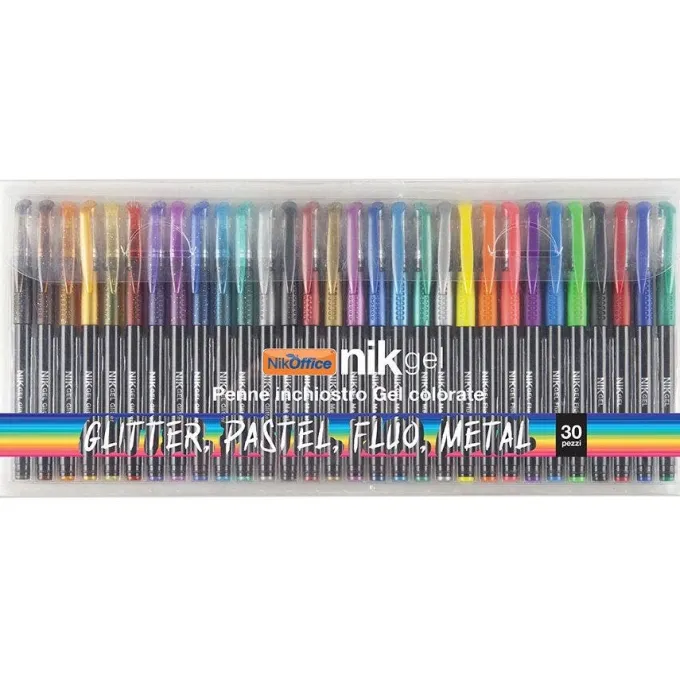 Penne gel metallizzate - 10 pezzi