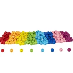 Perle in legno colorate - alfabeto