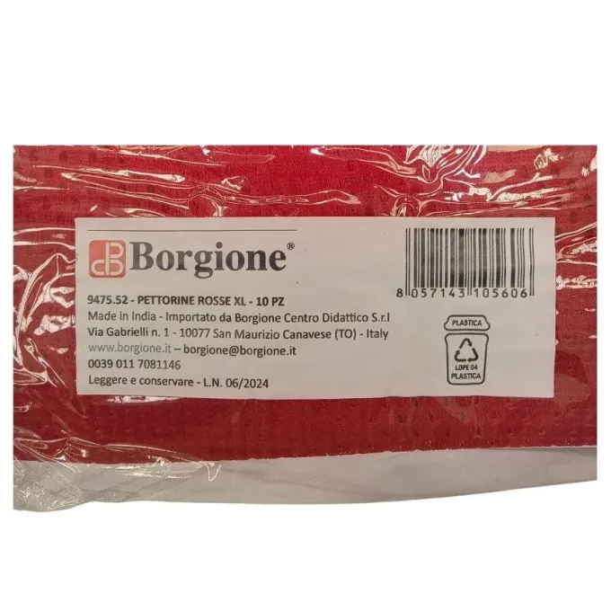 Pettorine rosse 10 pezzi - taglia xl