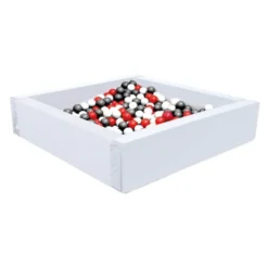 Piscina morbida mini mare con palline bianche. rosse e nere