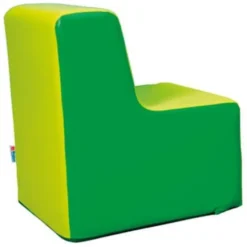 Poltroncina soffice verde chiaro scuro borgione