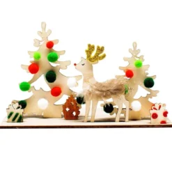 Portacandele natale abete con renna - 5 pezzi