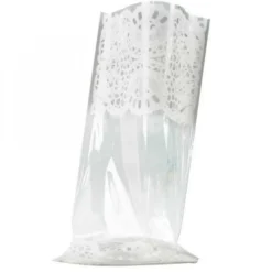 Sacchetti trasparenti decorati - pizzo cm 20x35 h