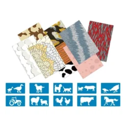 Set carte manto animali 24 ff 8 motivi + 10 stencil